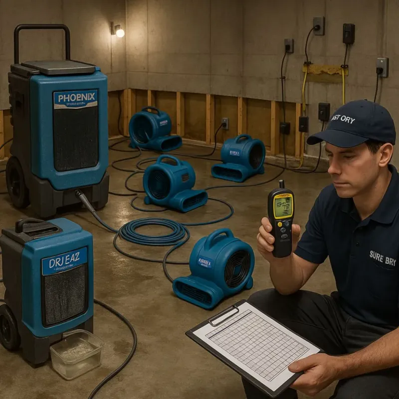 Structural Drying and Dehumidification process in Assonet, MA